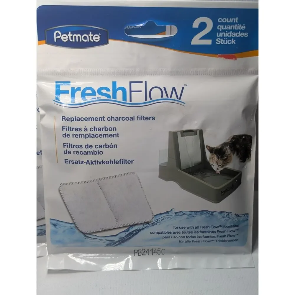 Lot of 4 Petmate Fresh Flow Replacement Charcoal Filters 2 Pack PB24145C